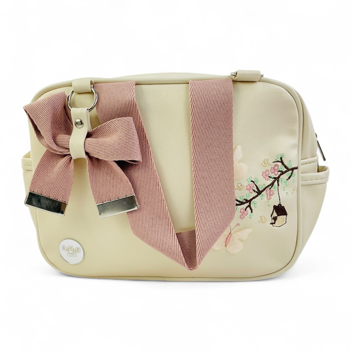 Kit Bolsas Layne Baby Bordada Perolada Borboletas 2 Peças