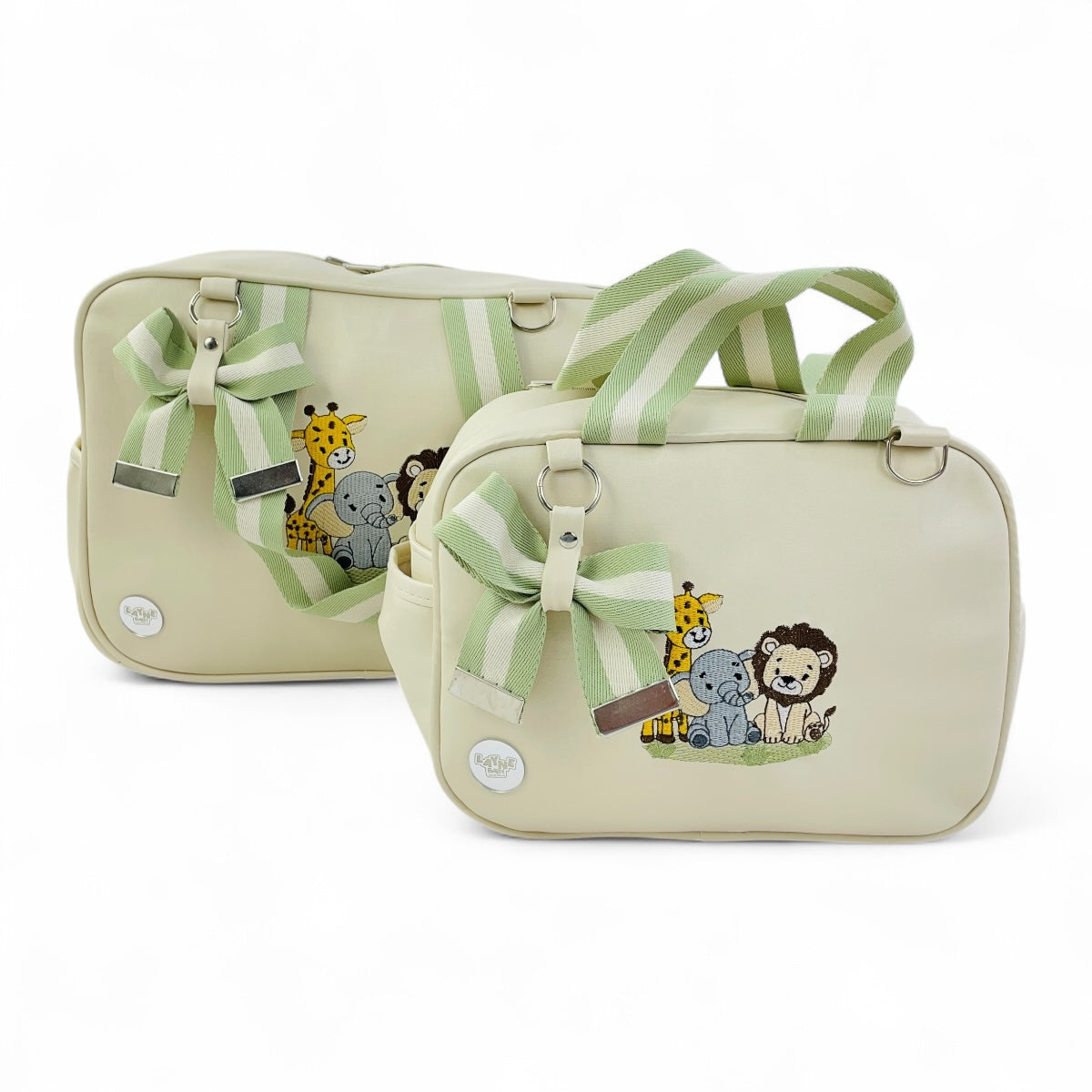 Kit Bolsas Layne Baby Bordada Perolada Safari 2 Peças