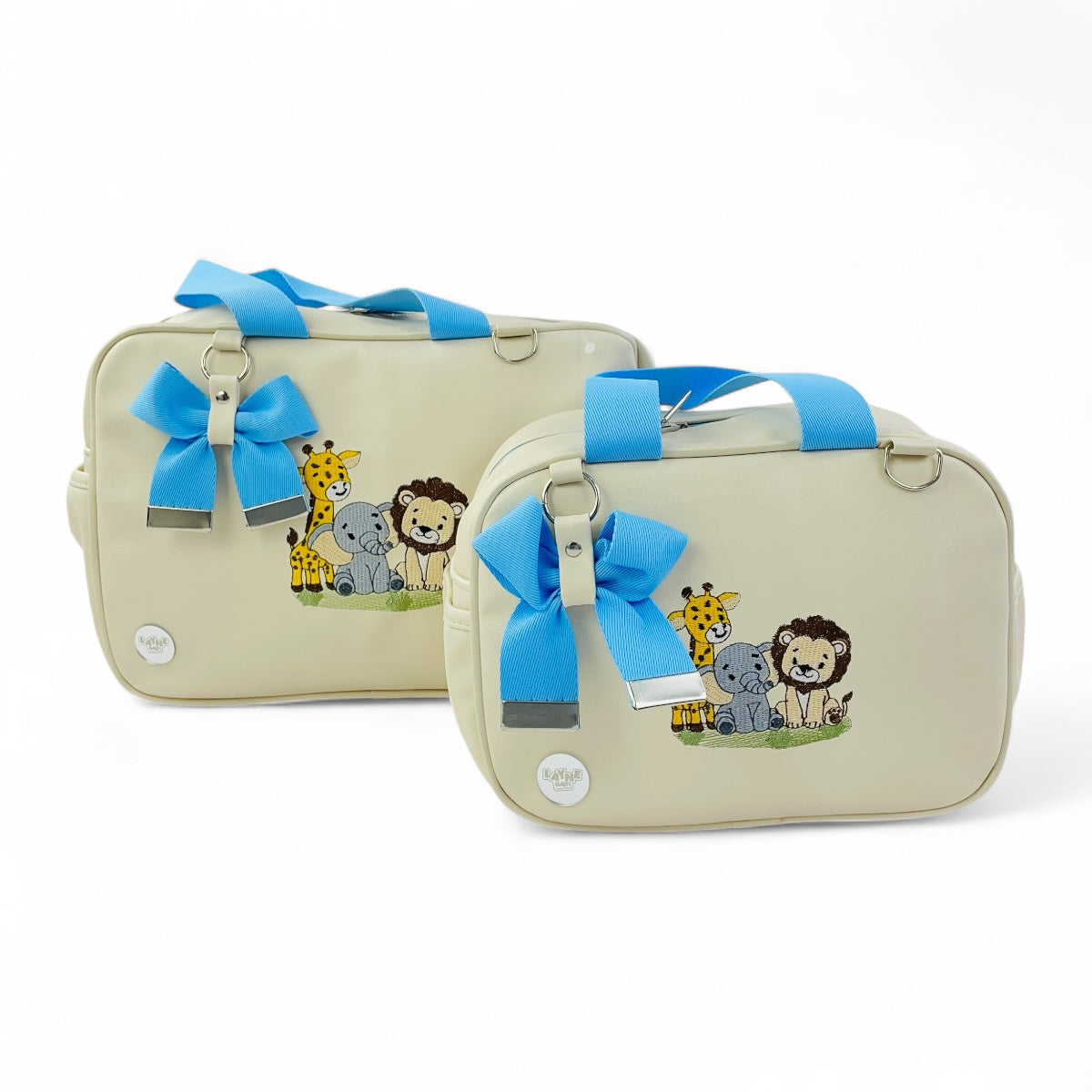 Kit Bolsas Layne Baby Bordada Perolada Safari 2 Peças