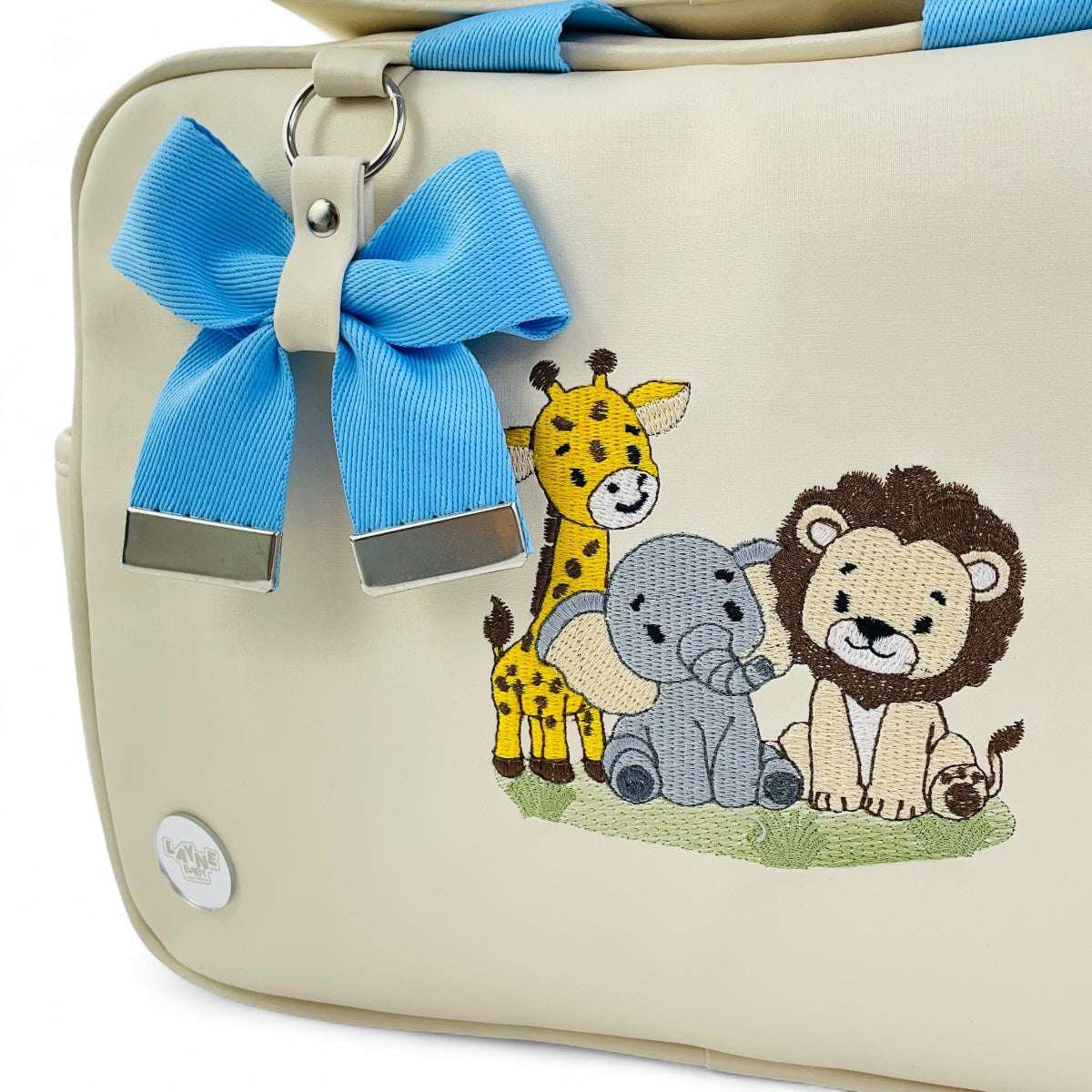 Kit Bolsas Layne Baby Bordada Perolada Safari 2 Peças