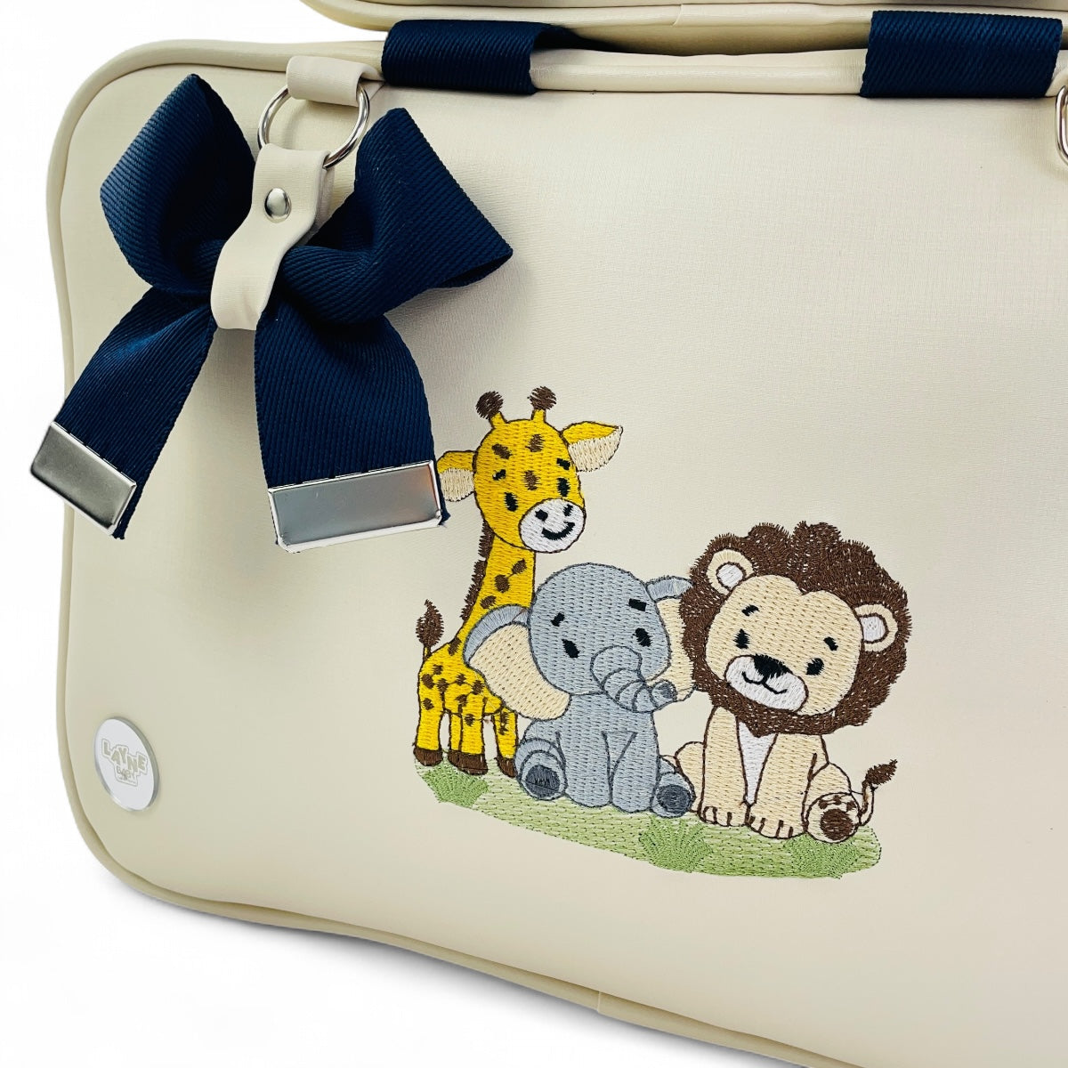 Kit Bolsas Layne Baby Bordada Perolada Safari 2 Peças
