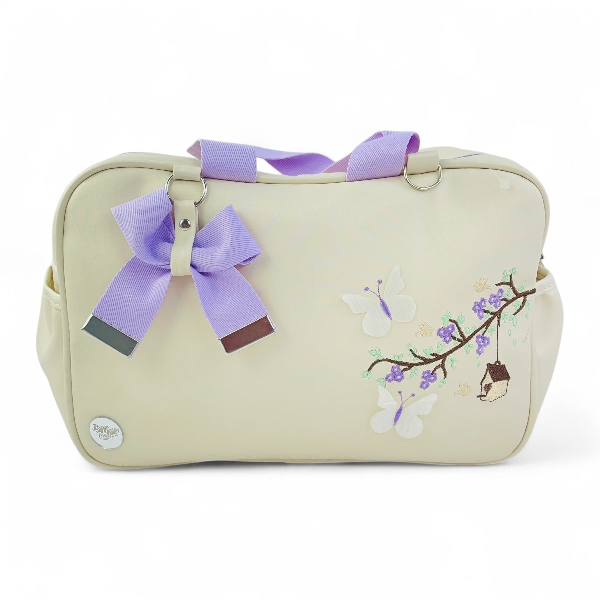 Kit Bolsas Layne Baby Bordada Perolada Borboletas 2 Pcs