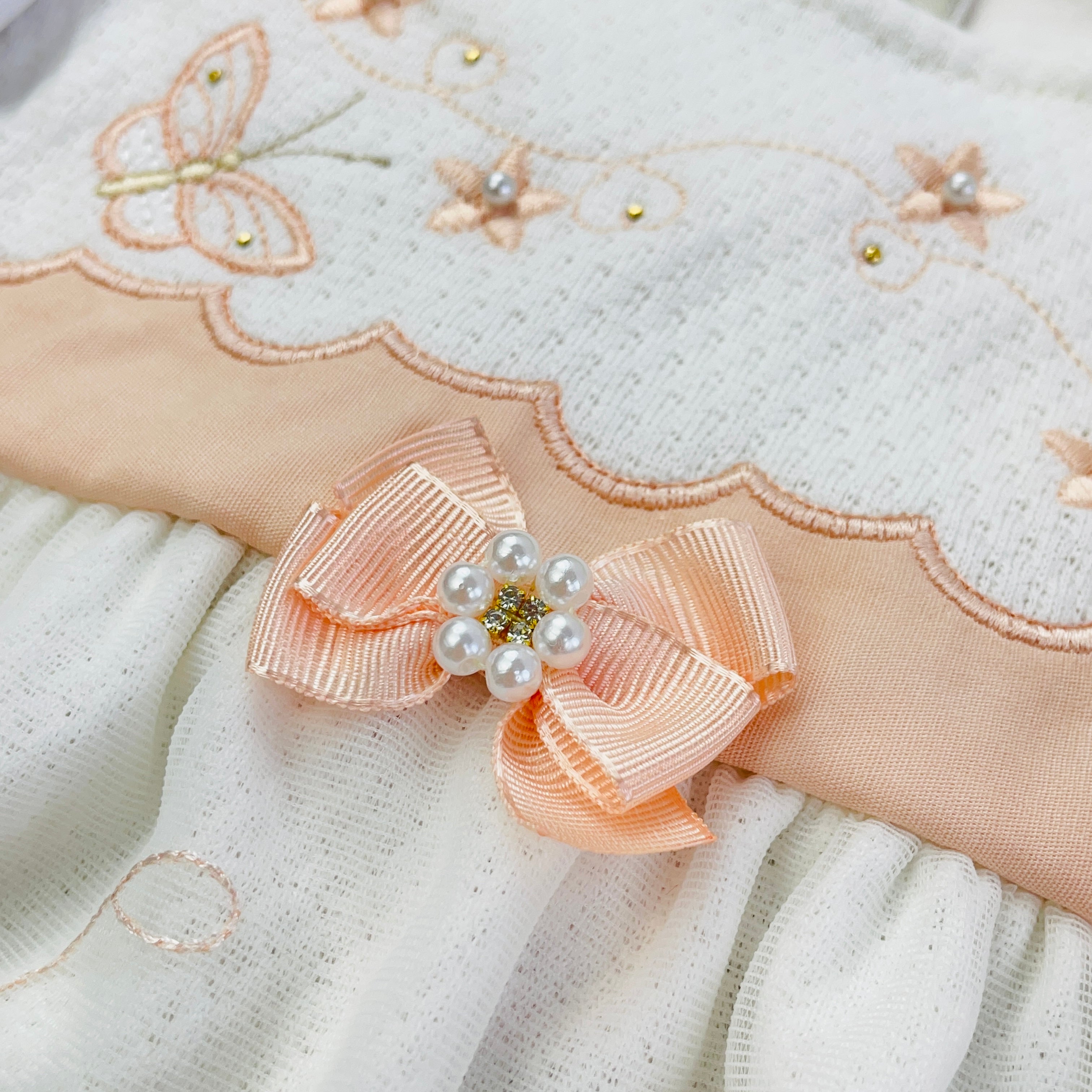 Saida De Maternidade Pipoquinhas Baby Menina Vestido Flores e Borboletas 5 Peças