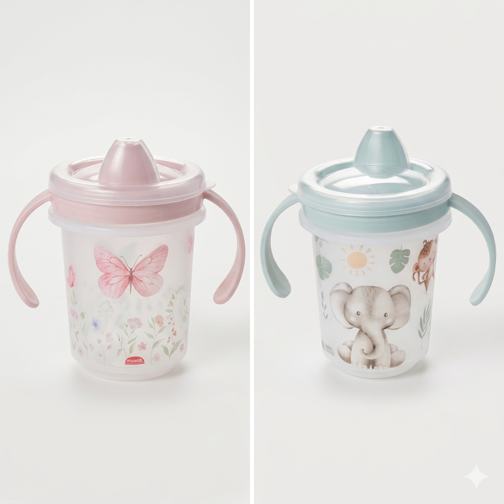 Caneca Trio Plasútil Decorada com Alça e Sobre tampa