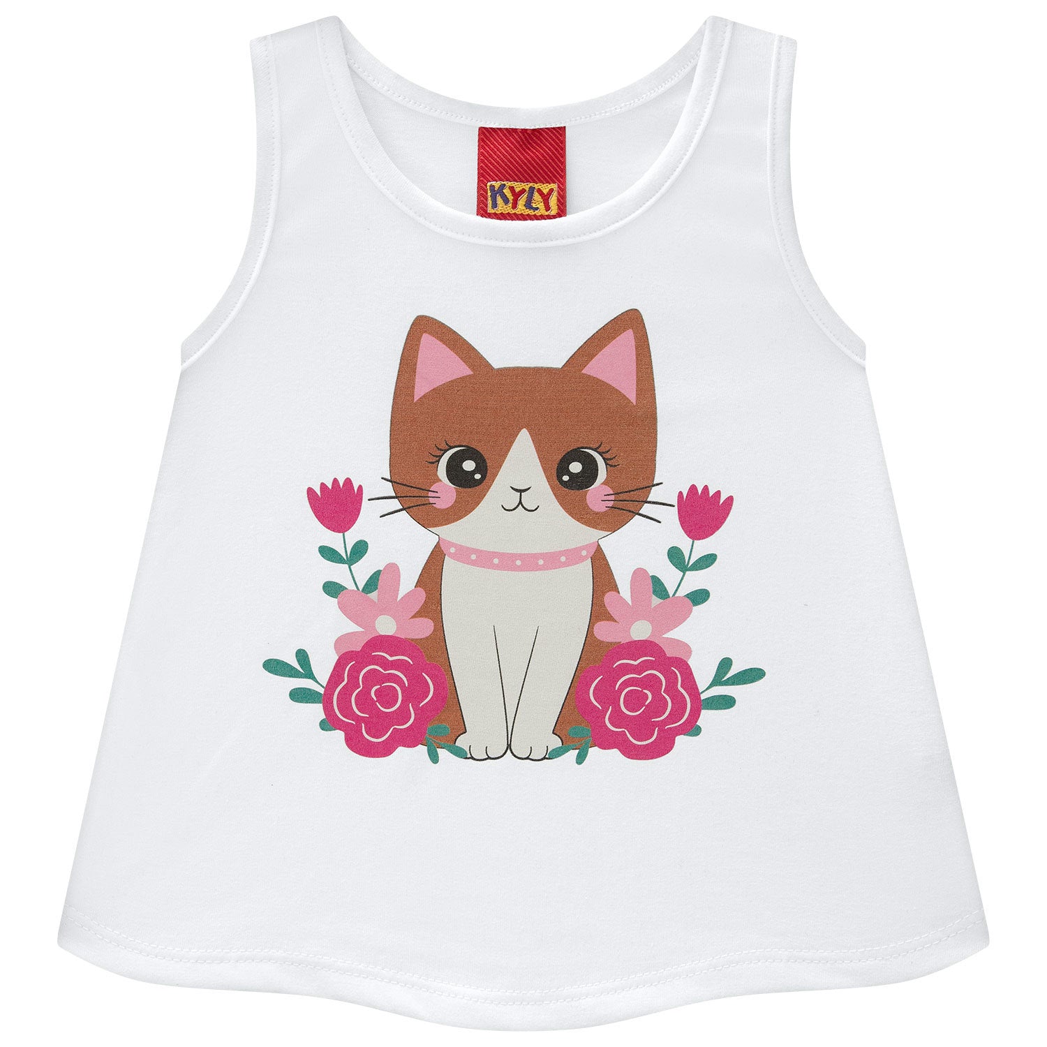 Conjunto Kyly Infantil Menina Gatinha Nas Flores