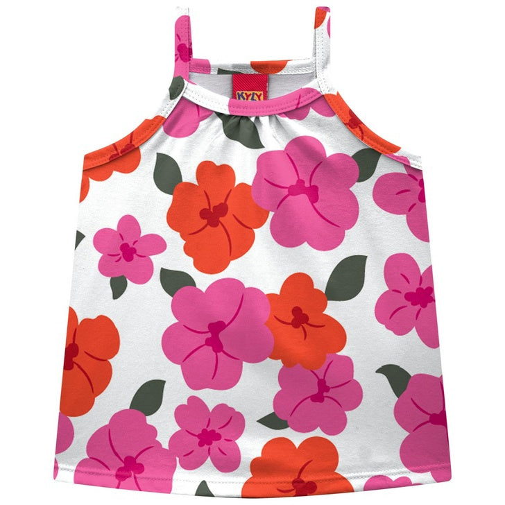 Conjunto Kyly Infantil Menina Florido Short e Regata Verão