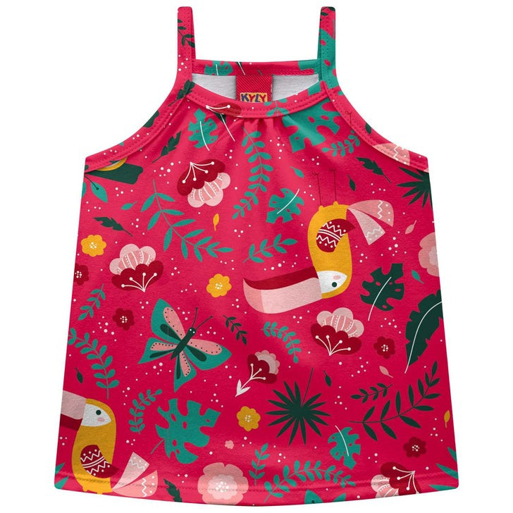 Conjunto Kyly Infantil Menina Florido Short e Regata Verão