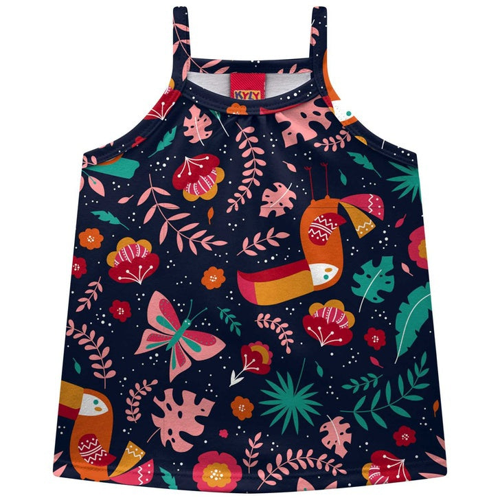 Conjunto Kyly Infantil Menina Florido Short e Regata Verão