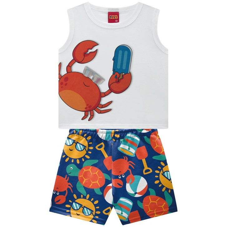Conjunto Infantil Menino Kyly Caranguejo de Óculos Divertido