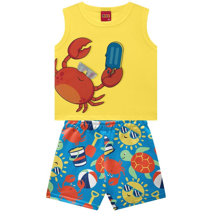 Conjunto Infantil Menino Kyly Caranguejo de Óculos Divertido