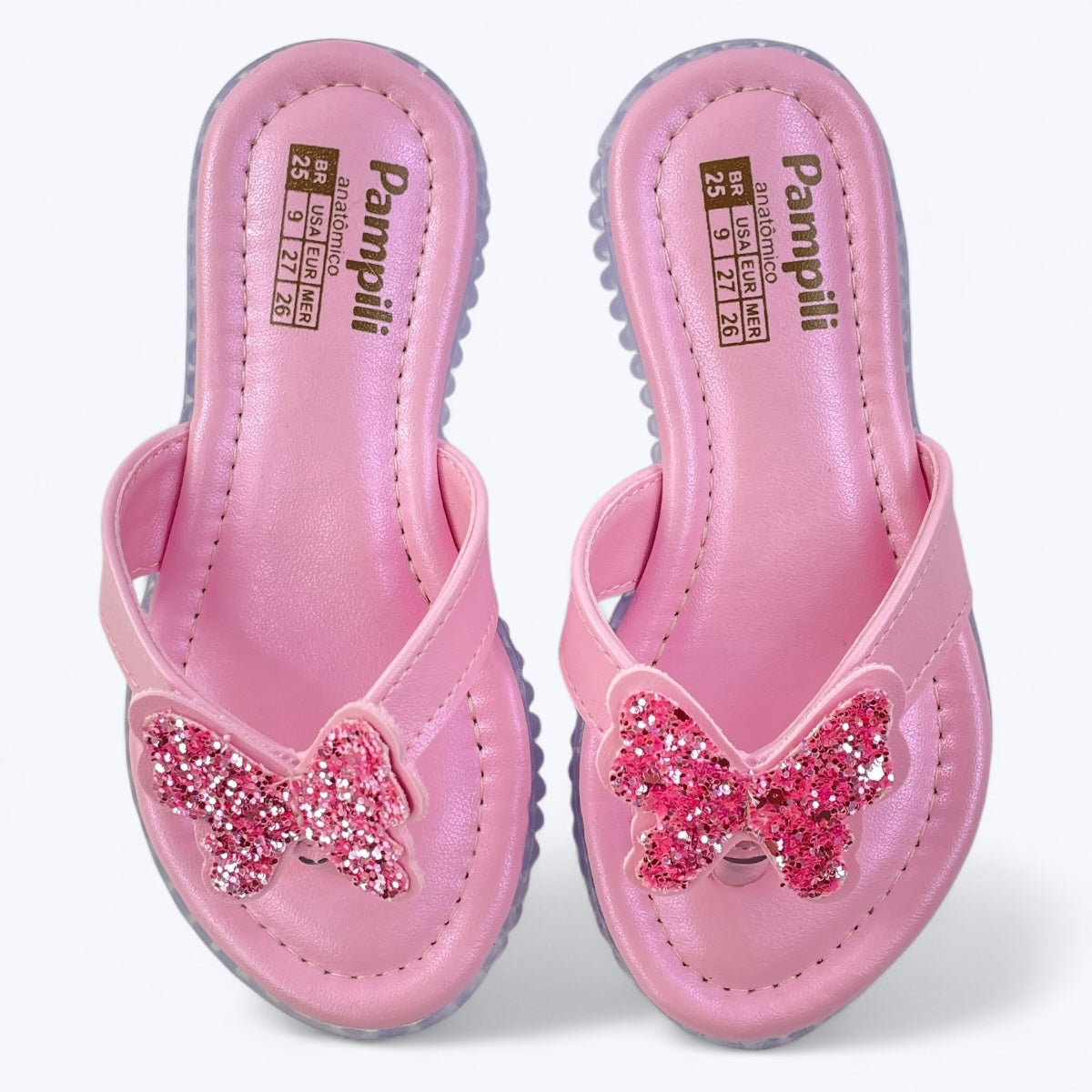 Sandália Chinelo Infantil Pampili Menina Borboleta Fashion Verão Bolsinha