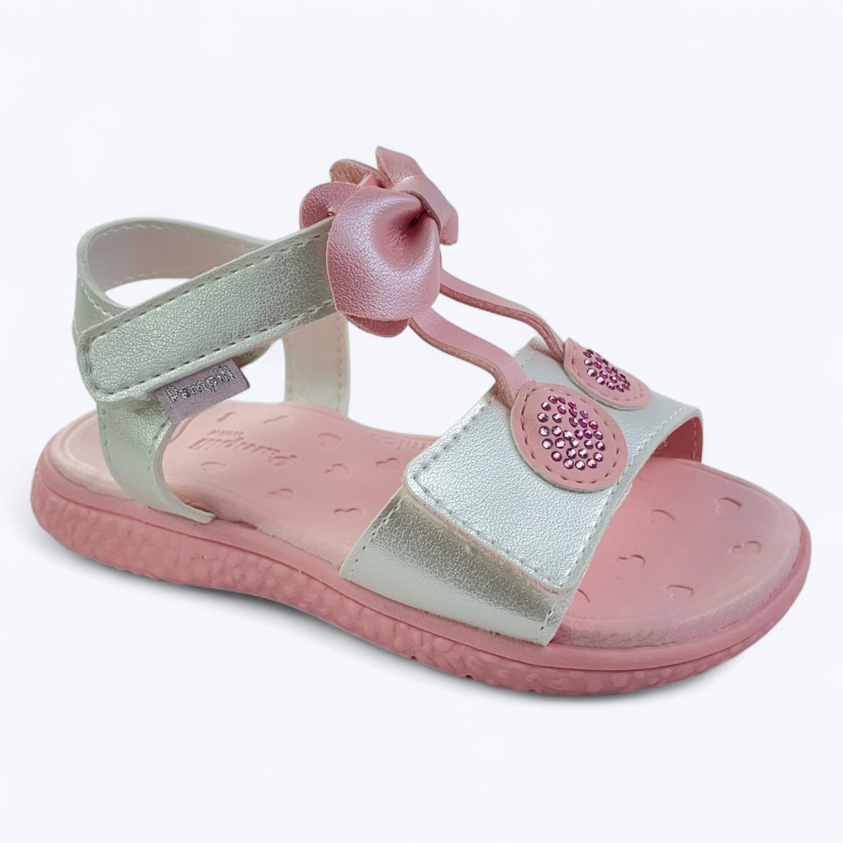 Sandália Infantil Pampili com Laço Strass Menina Estilosa