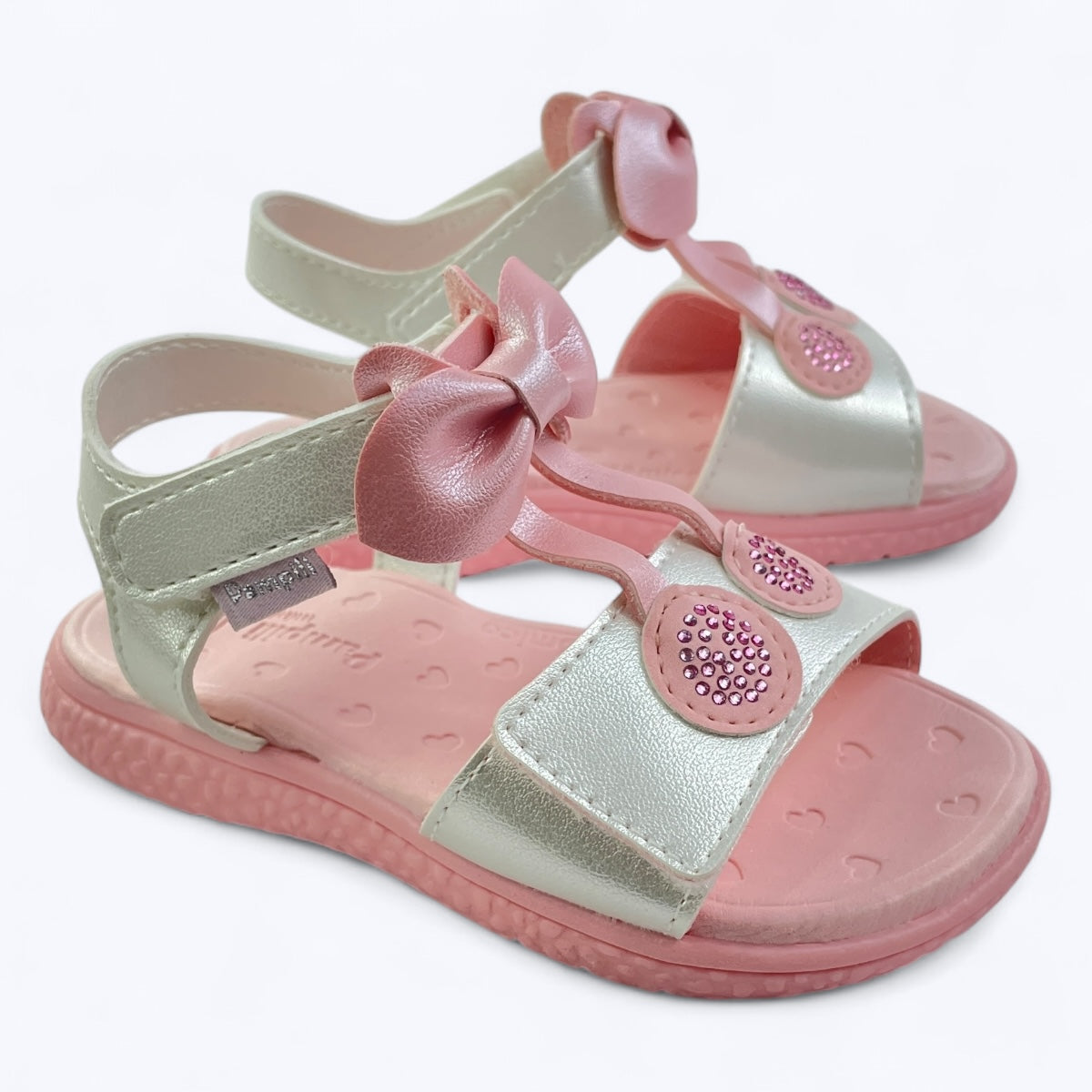 Sandália Infantil Pampili com Laço Strass Menina Estilosa