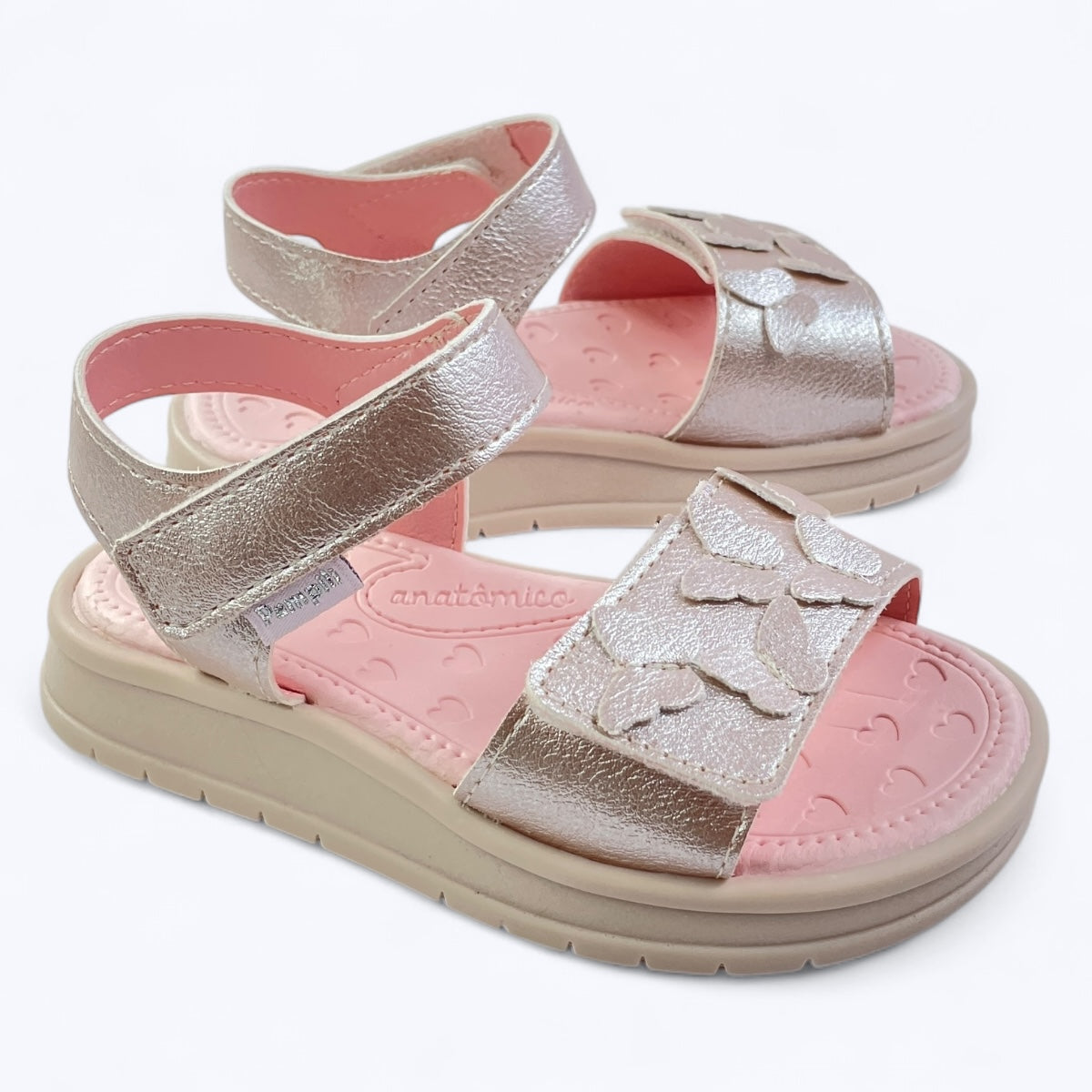 Sandália Infantil Pampili Petit Borboletas Metalizada