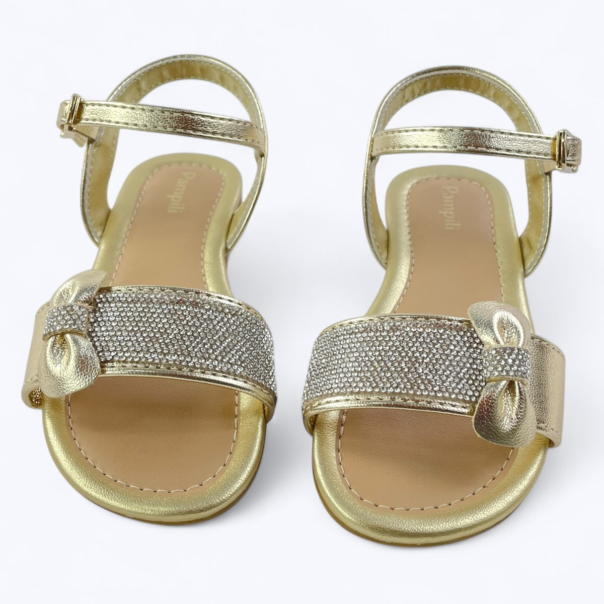 Sandália Infantil Feminina Pampili Mili Com Laço Strass