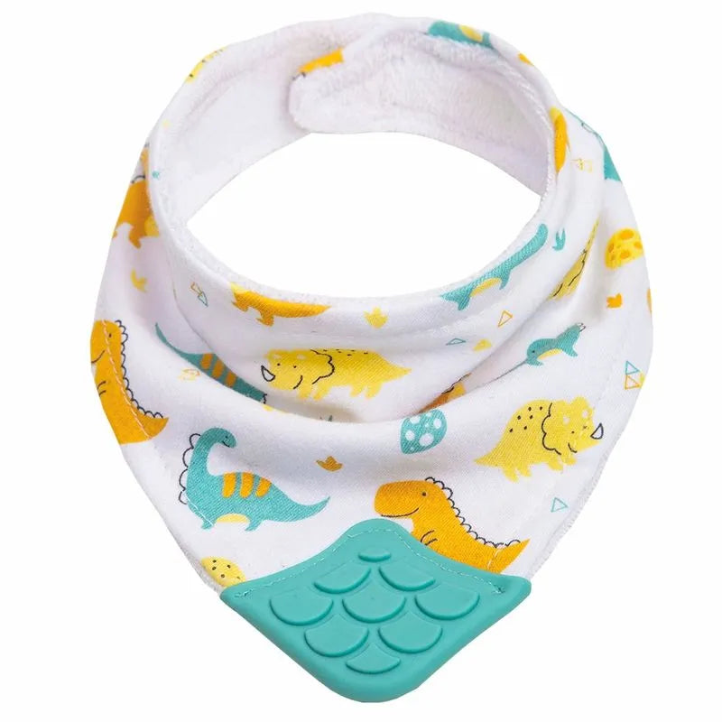 Bandana Bebê Buba com Mordedor de Silicone Estampada 4 Meses+