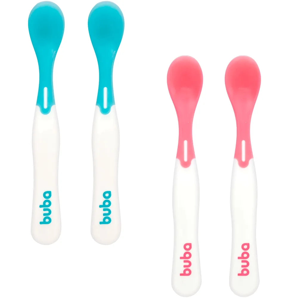 Kit Colher Termossensível Infantil Buba 2 Peças +6 Meses