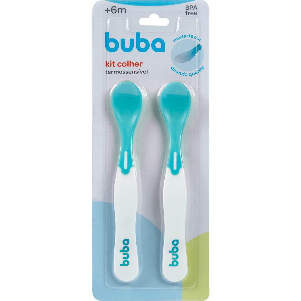 Kit Colher Termossensível Infantil Buba 2 Peças +6 Meses