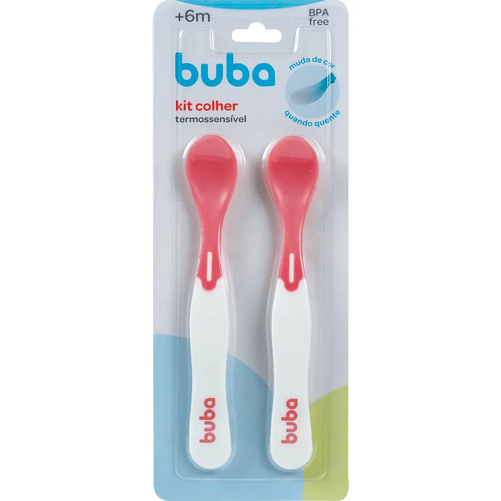 Kit Colher Termossensível Infantil Buba 2 Peças +6 Meses