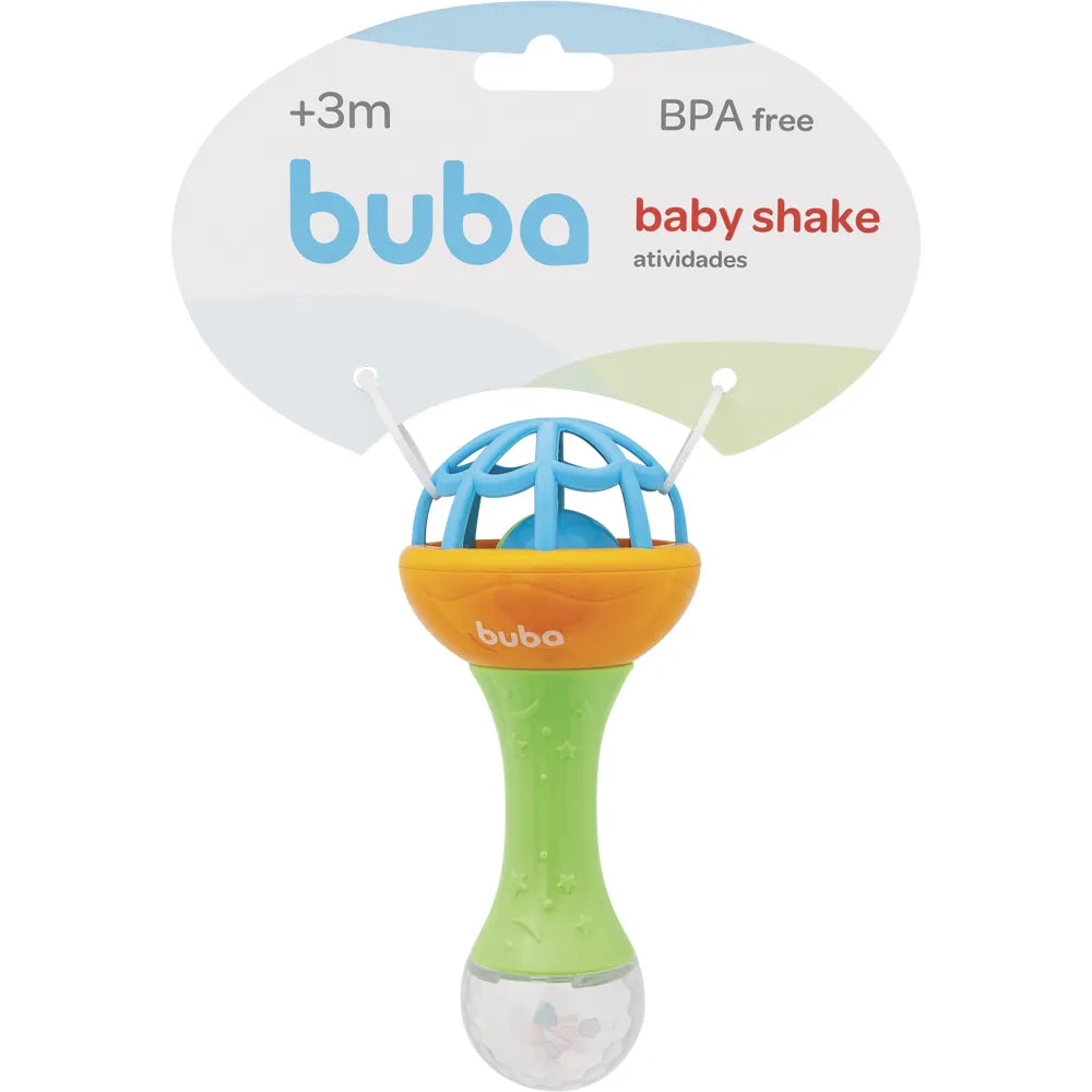 Baby Shake Atividades Buba Colorido com Chocalho e Mordedor +3 Meses