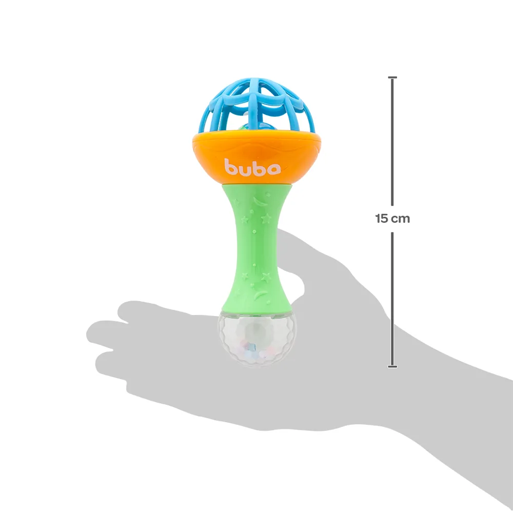 Baby Shake Atividades Buba Colorido com Chocalho e Mordedor +3 Meses