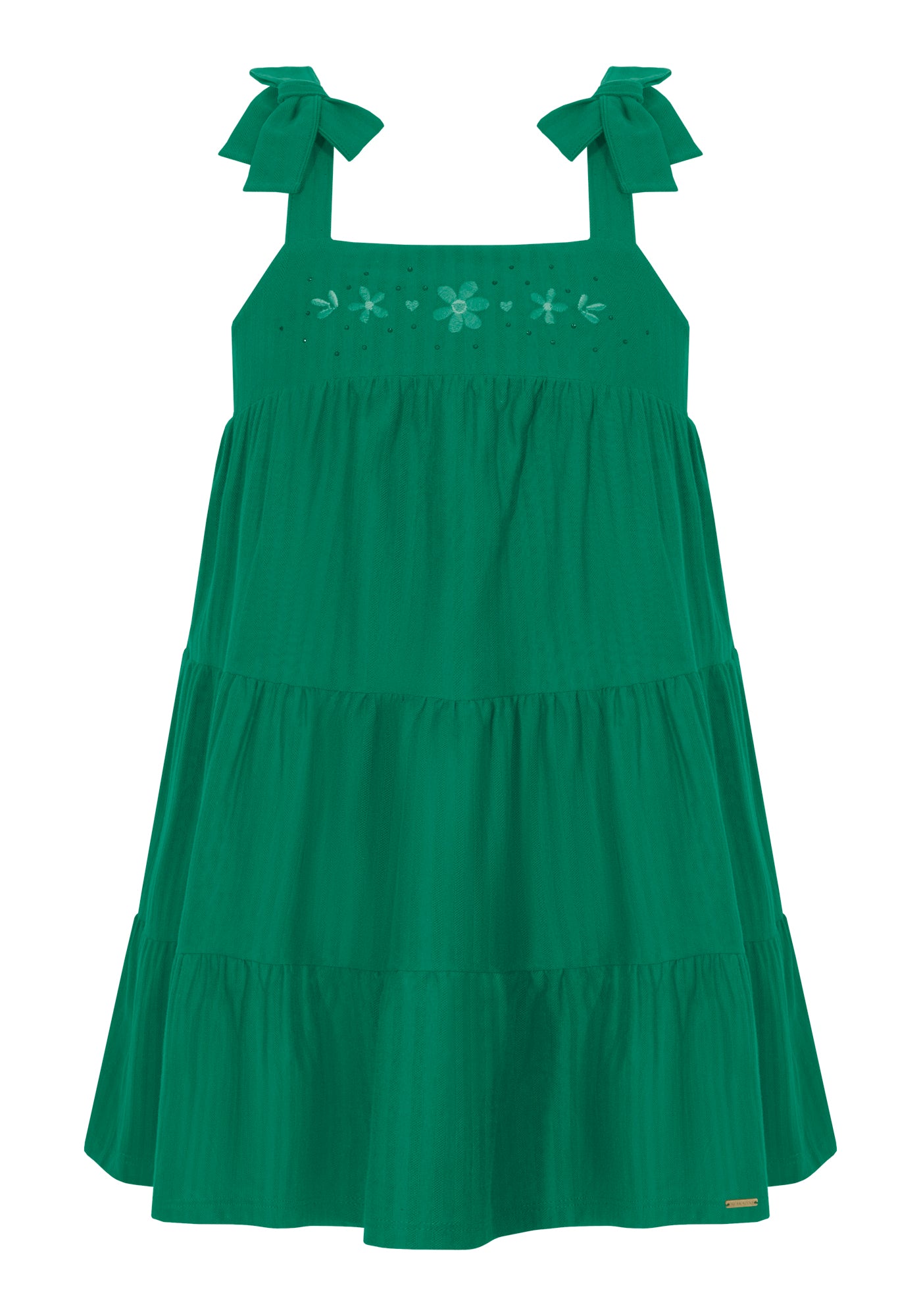 Vestido Infantil Alakazoo Flores Bordadas com Strass