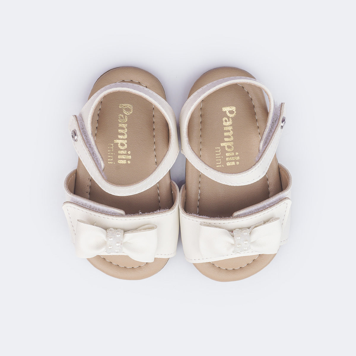 Sandália de Bebê Pampili Nana Laço com Pérolas