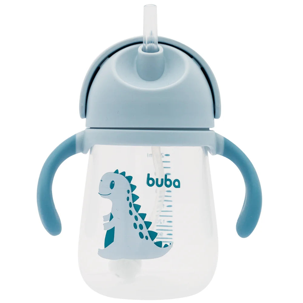Copo com Alça Removível Dino Rosa – Buba | 240 ml | BPA Free
