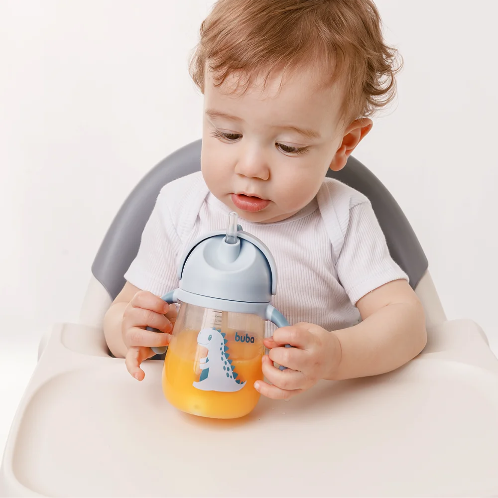Copo com Alça Removível Dino Rosa – Buba | 240 ml | BPA Free