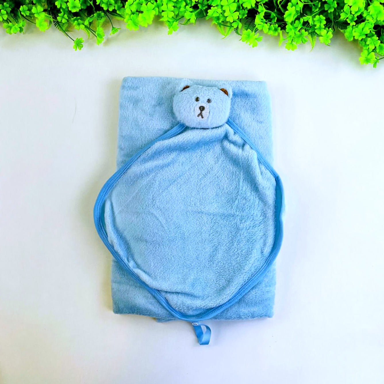Cobertor Infantil Liso com Naninha Djiele Ursinho Microfibra Plush
