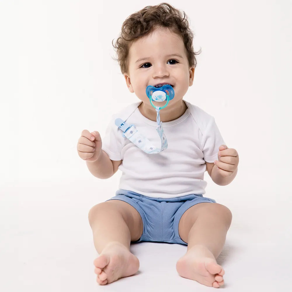 Chupeta Buba Comfort Noturna Foguete Brilha no Escuro Bico Simétrico