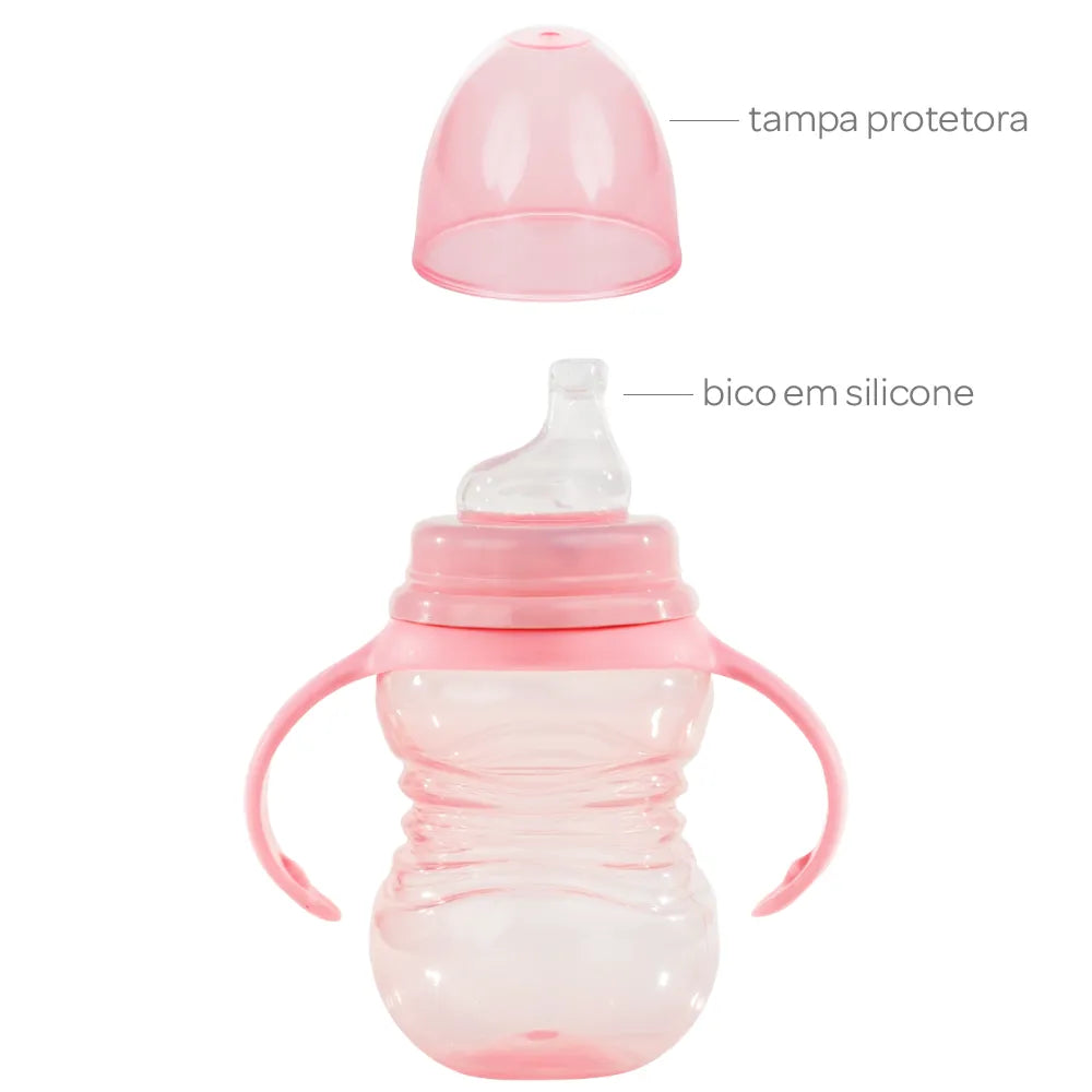 Copo de Treinamento Buba com Alça Removível 260ml +6M Bico de Silicone