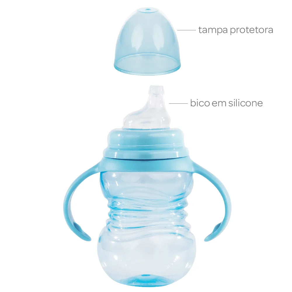 Copo de Treinamento Buba com Alça Removível 260ml +6M Bico de Silicone