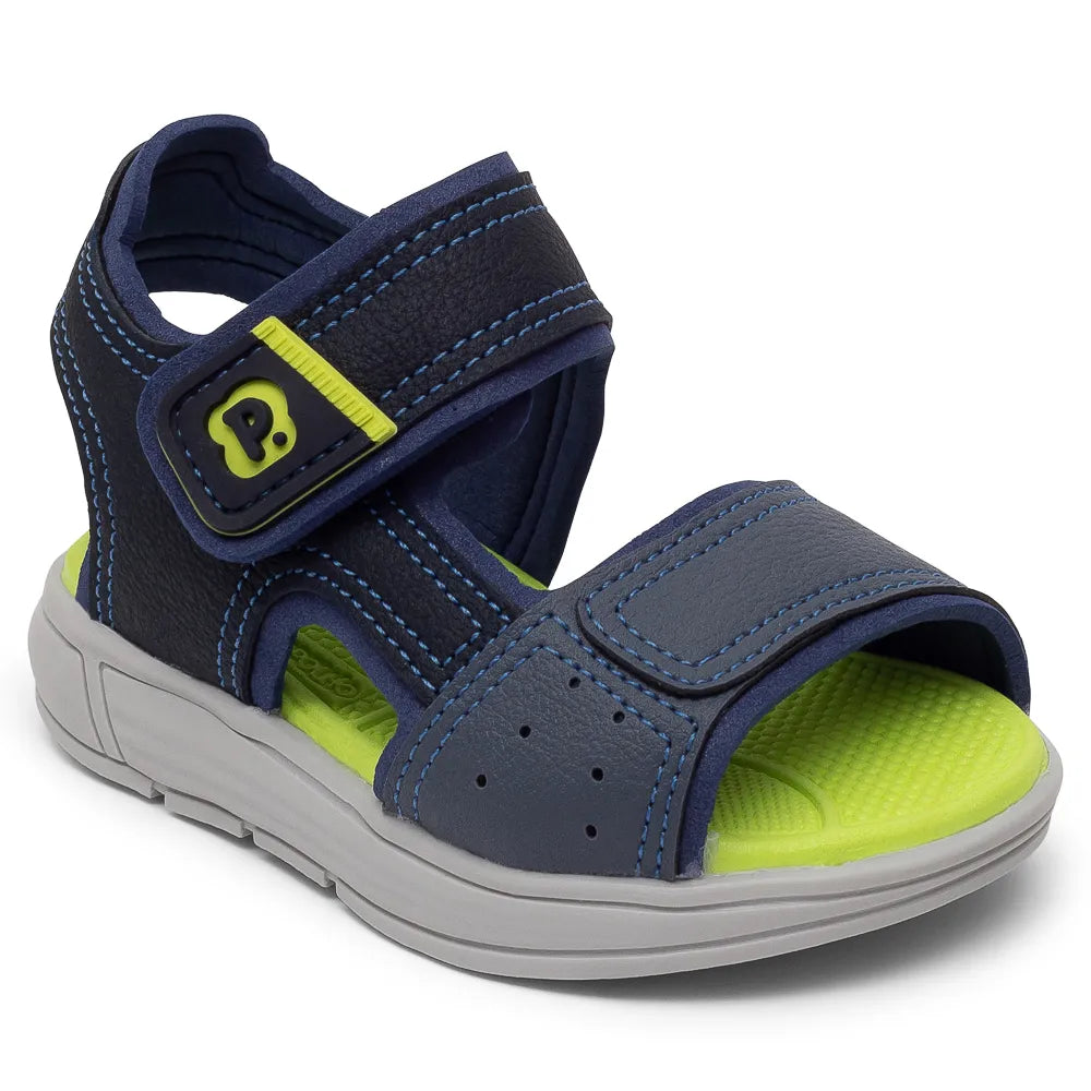 Sandalia Masculino Pimpolho Papete Bicolor Com Velcro