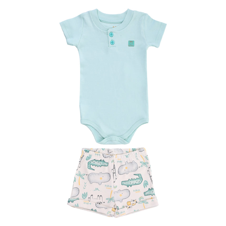 Conjunto Bebê Masculino Kiko Baby Safari - Body e Short estampado