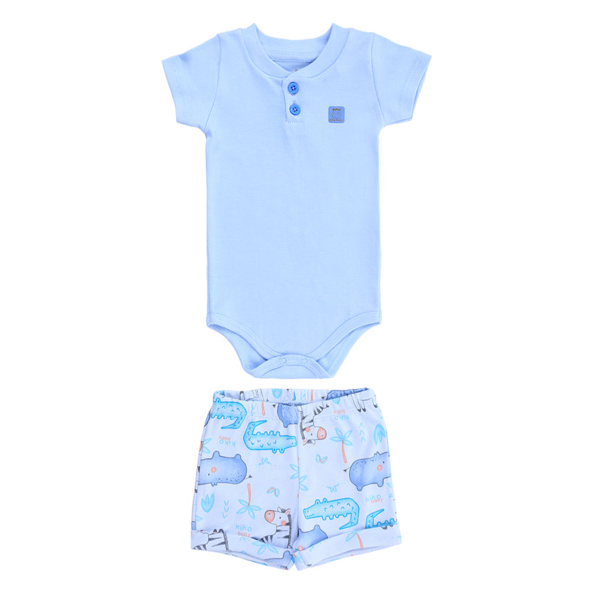Conjunto Bebê Masculino Kiko Baby Safari - Body e Short estampado