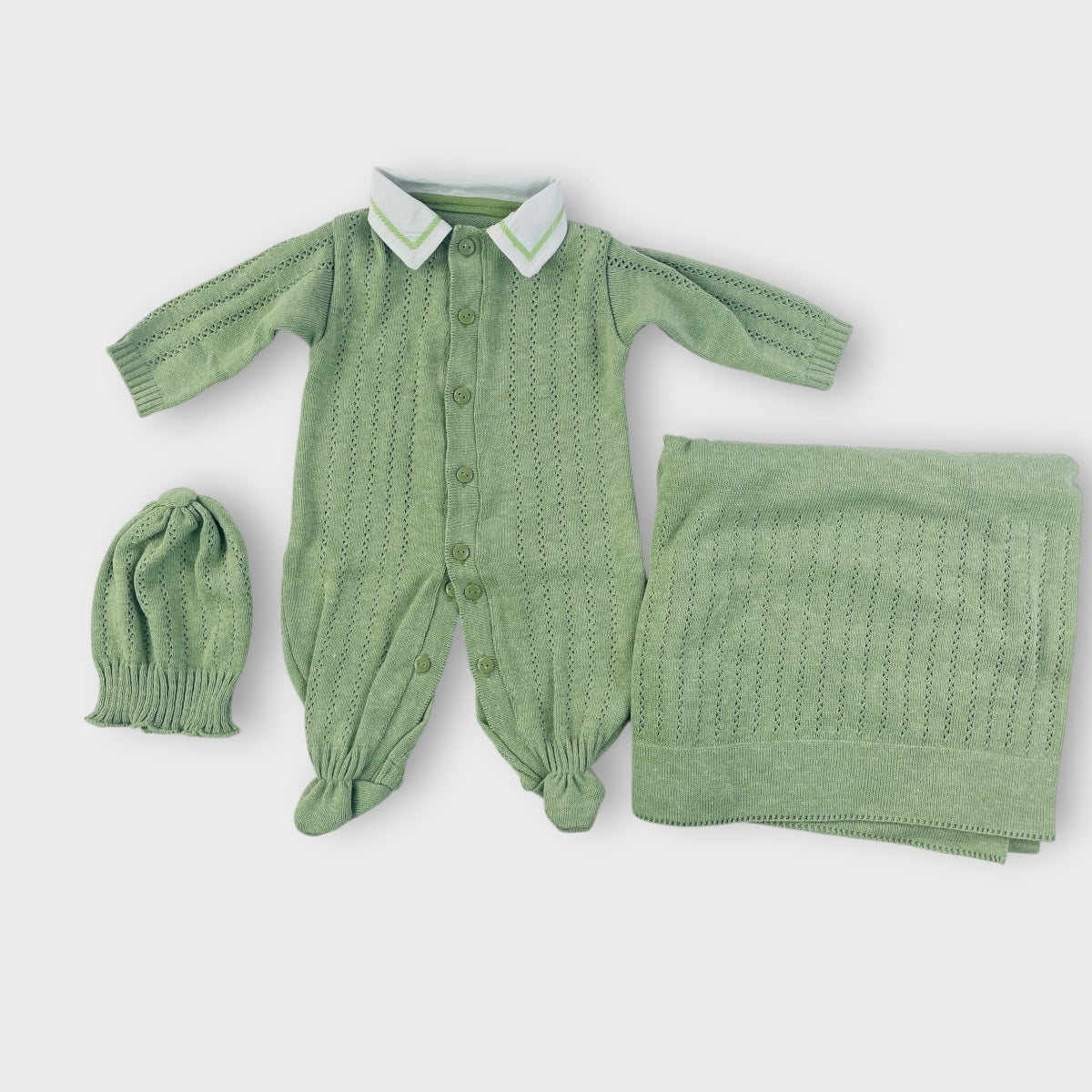 SAIDA DE MATERNIDADE DJIELE TRICOT UNISSEX CHIQUE 3 PCS