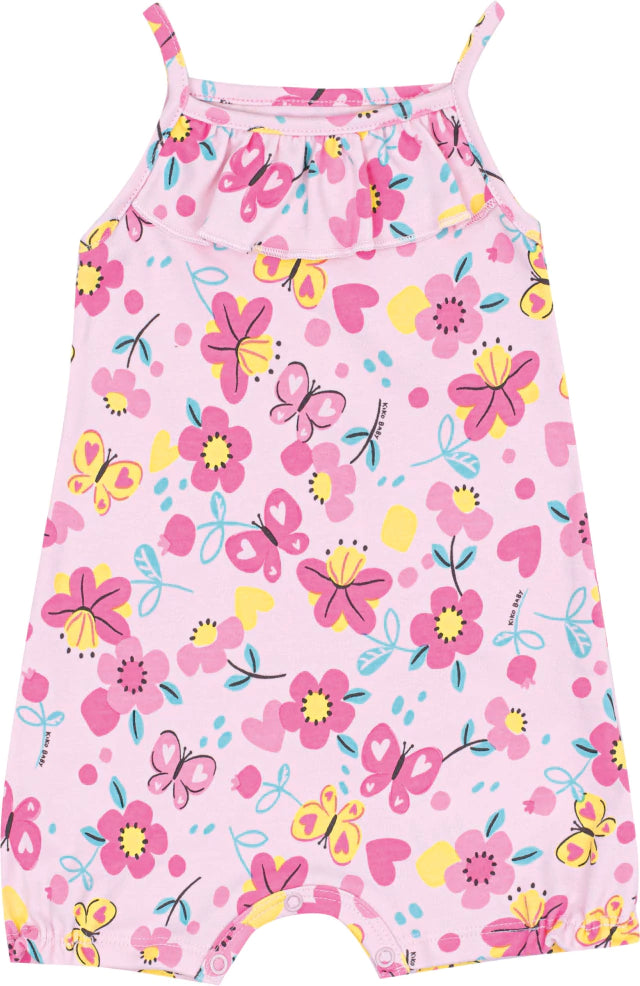 Macacão Feminino Kiko Baby Curto Flores e Borboletas