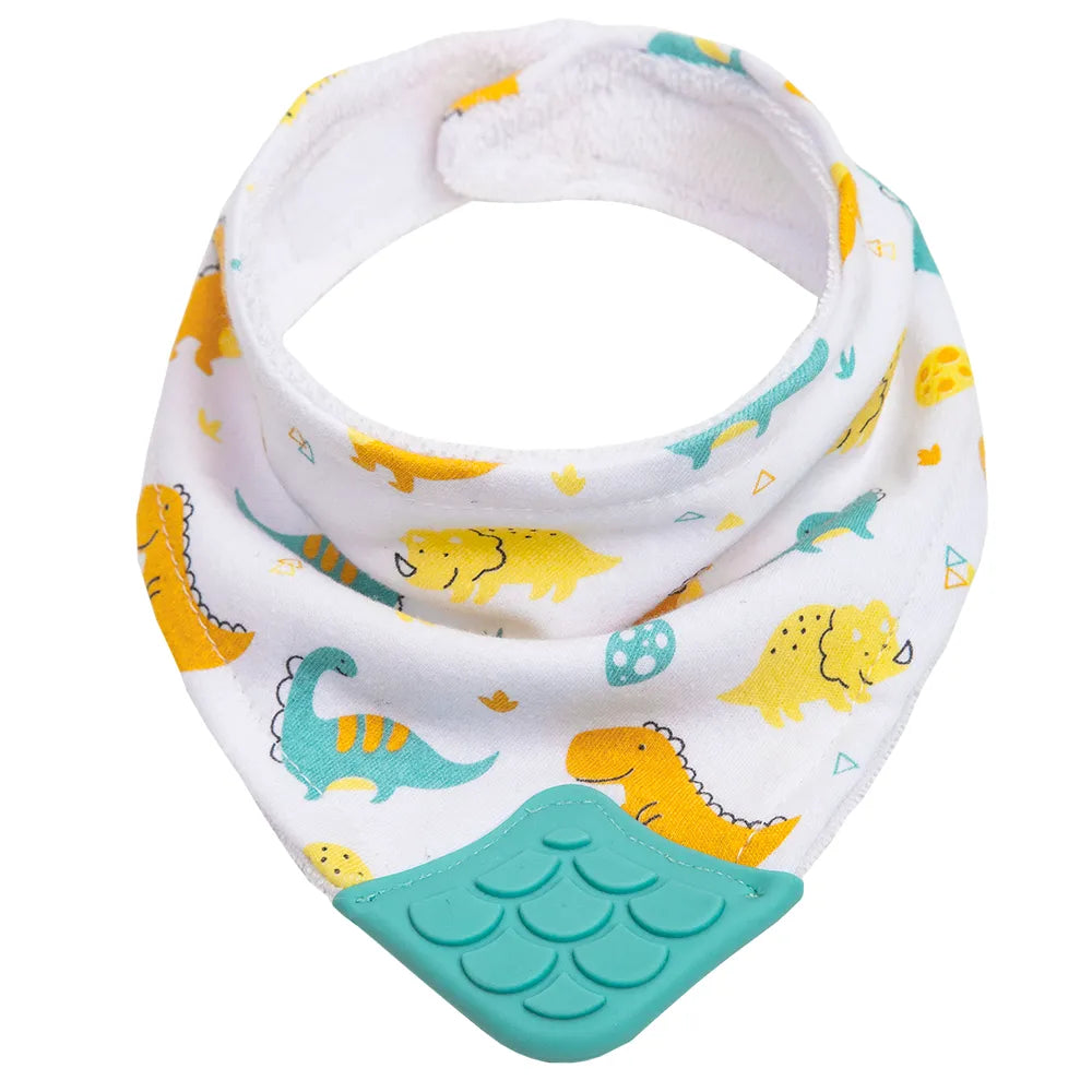 Babador Bandana Infantil Buba Estampado com Mordedor e Velcro +4 Meses