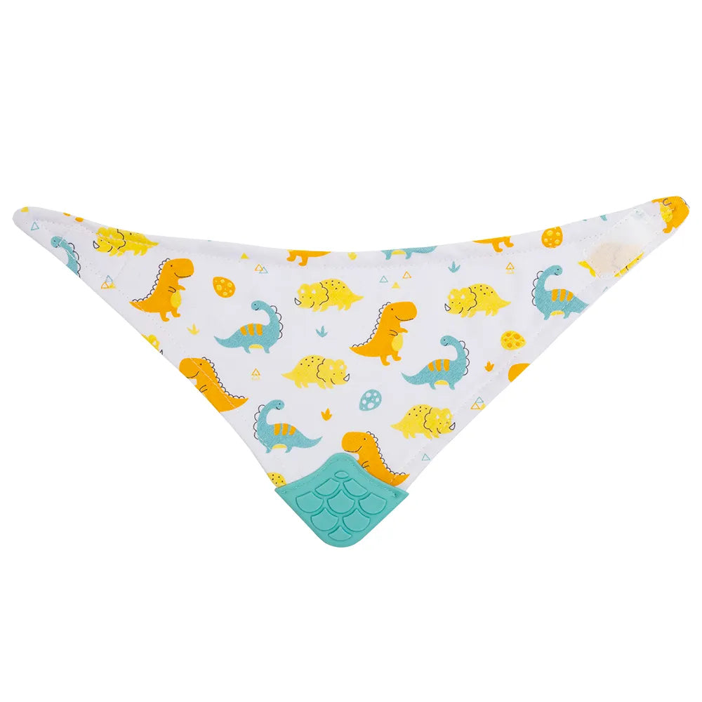 Babador Bandana Infantil Buba Estampado com Mordedor e Velcro +4 Meses