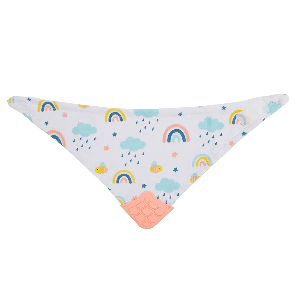 Babador Bandana Infantil Buba Estampado com Mordedor e Velcro +4 Meses