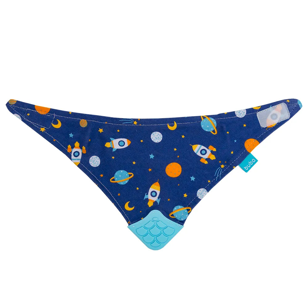Babador Bandana Infantil Buba Estampado com Mordedor e Velcro +4 Meses