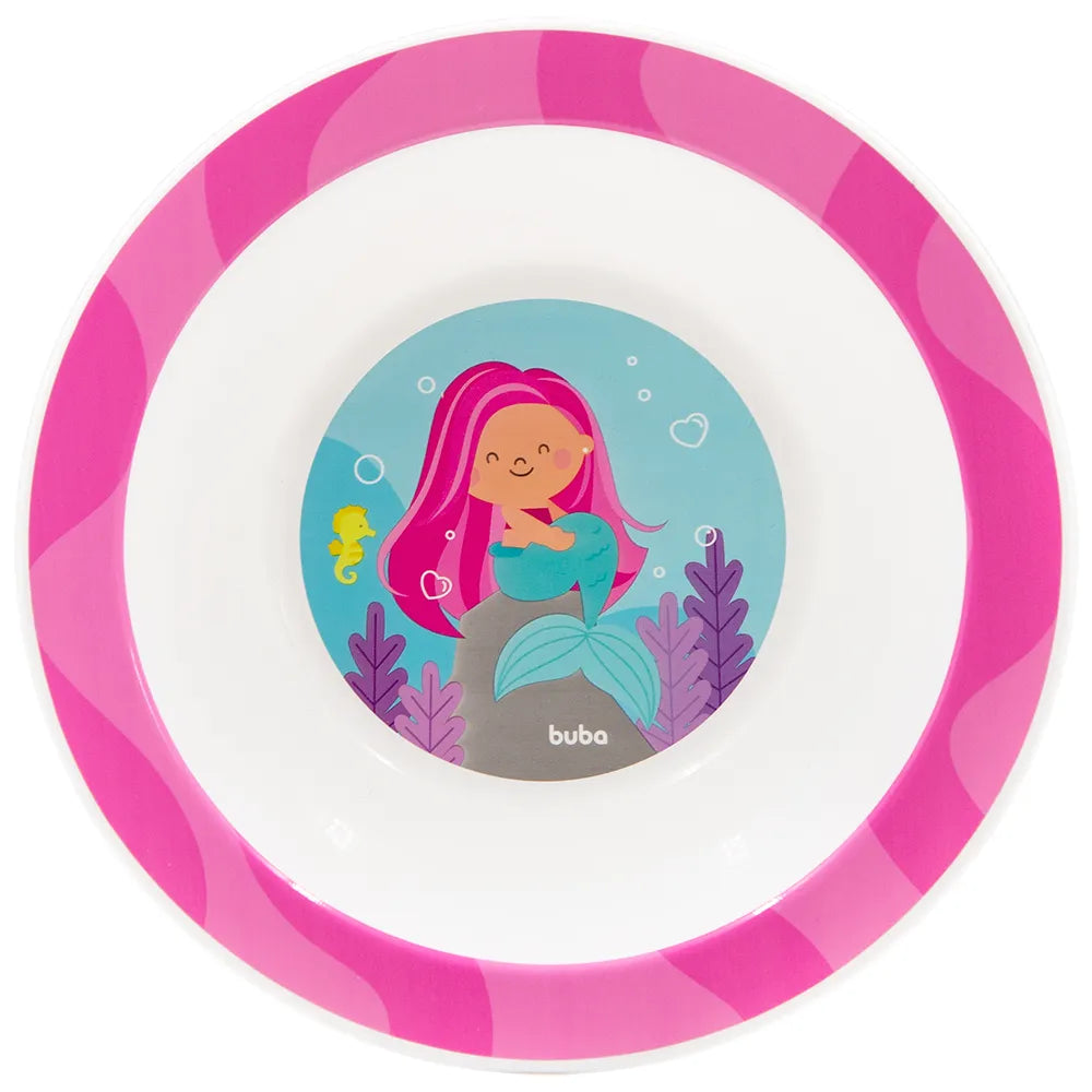 Pratinho Bowl Buba Aventuras Sereia Rosa 350ml