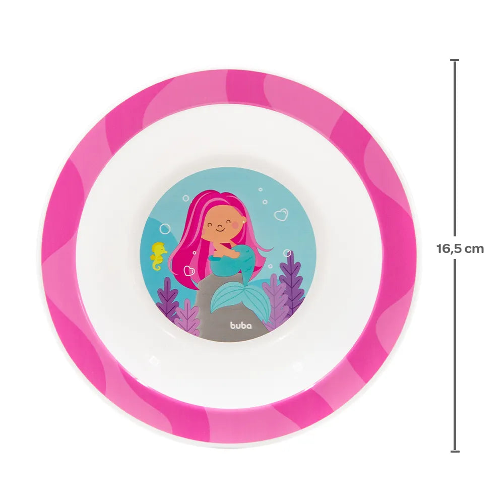 Pratinho Bowl Buba Aventuras Sereia Rosa 350ml