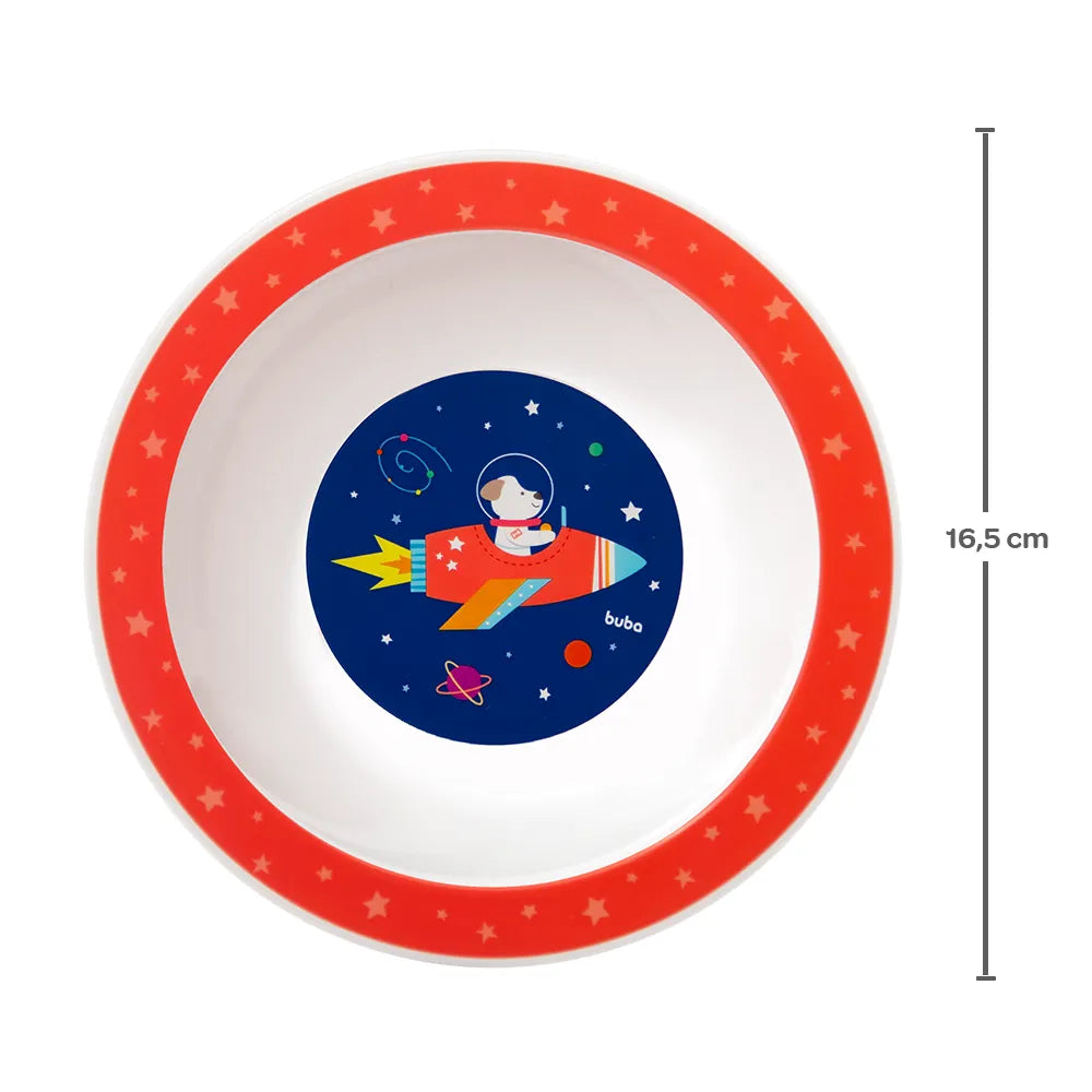 Pratinho Bowl Buba Aventuras Astronauta Vermelho 350ml