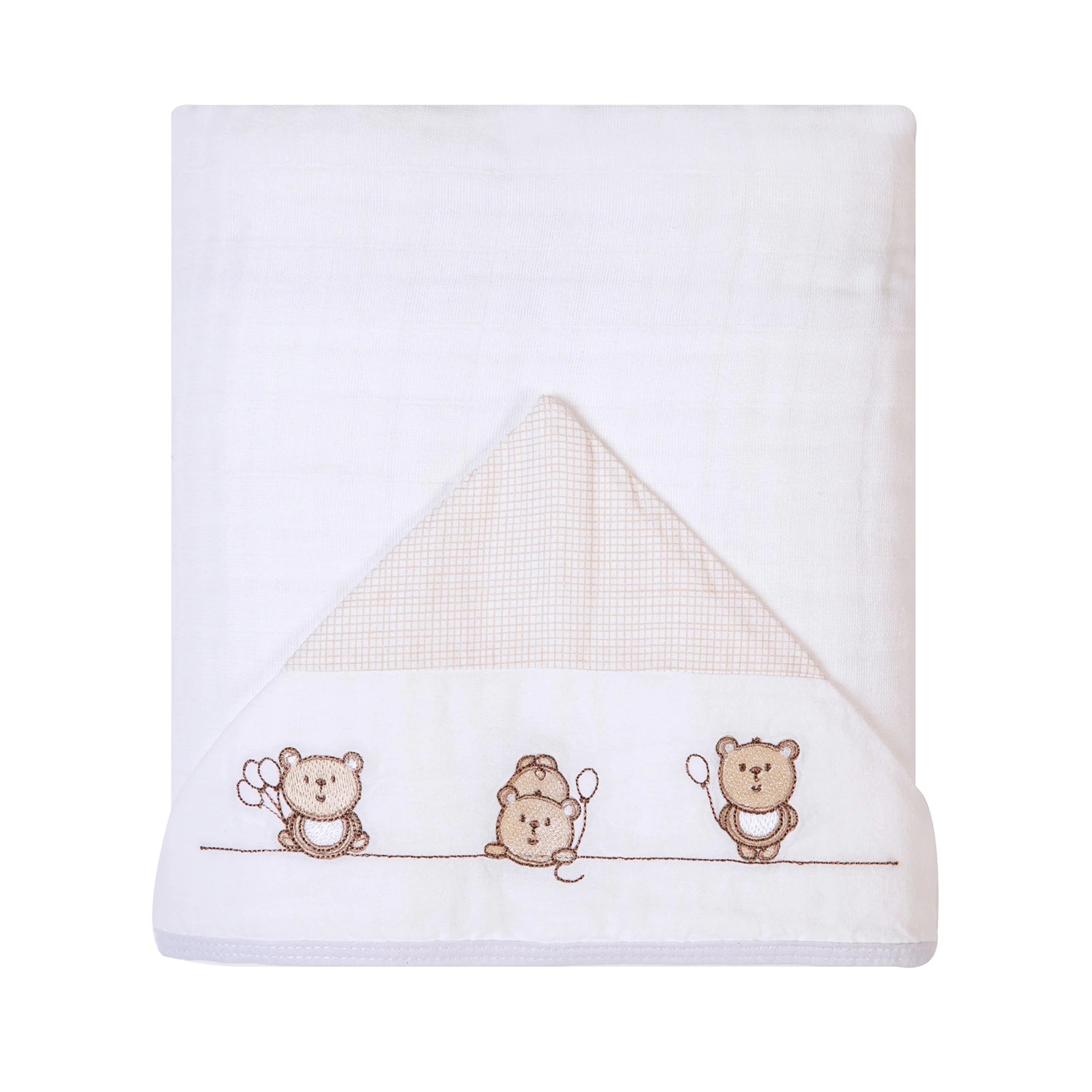 Toalha De Banho Soft Papi Bordados com Capuz