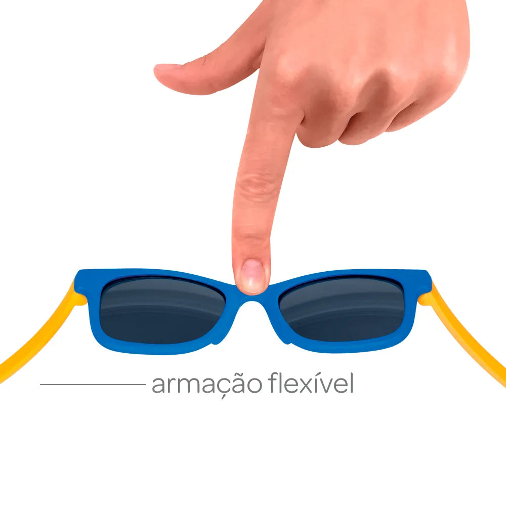Óculos de Sol Infantil Buba Azul com Armação Flexível e Proteção UVA/UVB