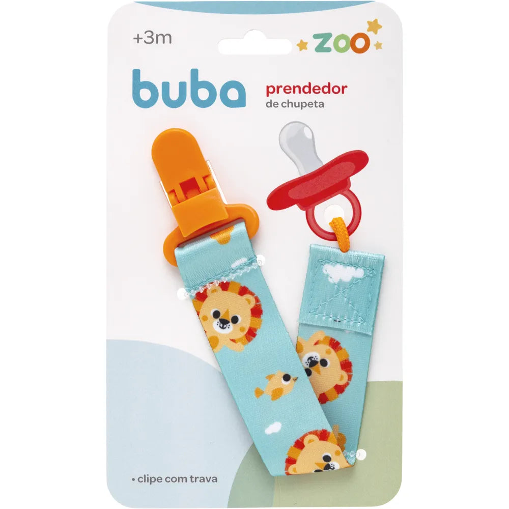 Prendedor de Chupeta Infantil Buba Zoo +3M Livre de BPA