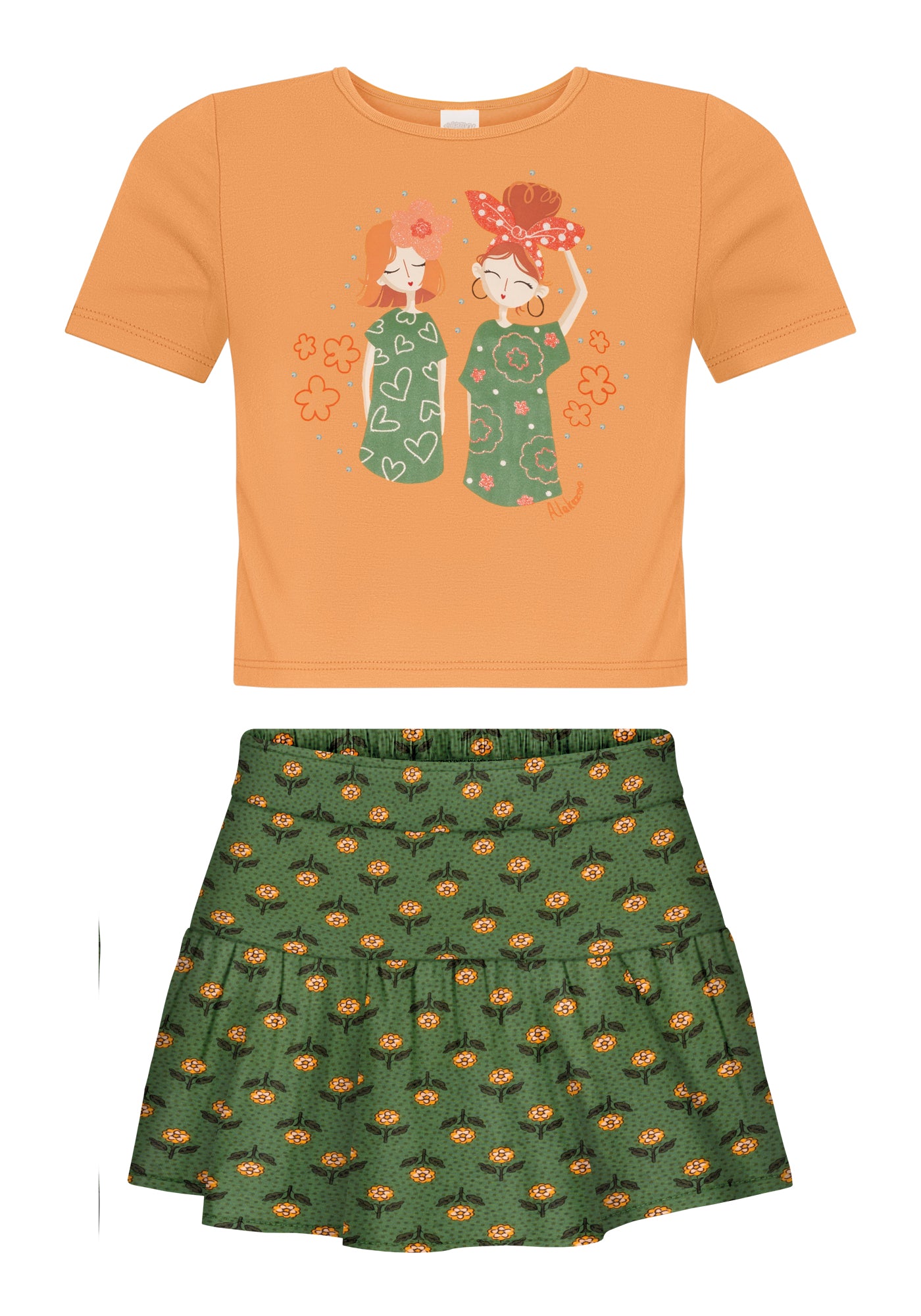 Conjunto Alakazoo Infantil Menina Bonecas Mini Flor