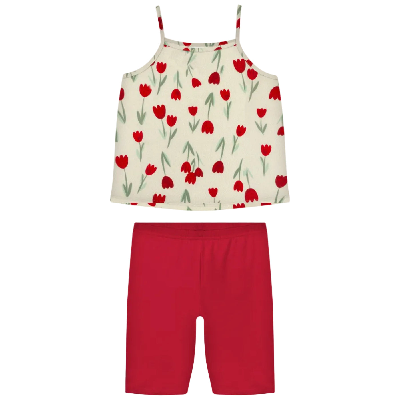 Conjunto Infantil Feminino Alakazoo Tulipas Blusa Alcinha e Short